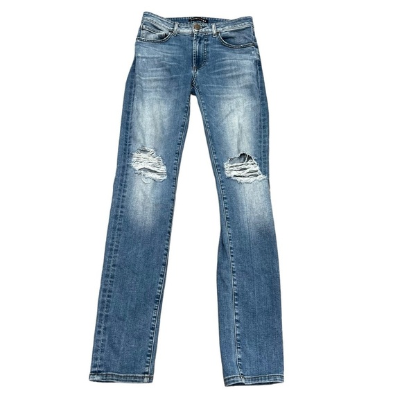 MONFRÈRE Greyson Ripped Knee Skinny Fit Jeans Men's 28 Distressed Prague Pocket - Picture 1 of 9